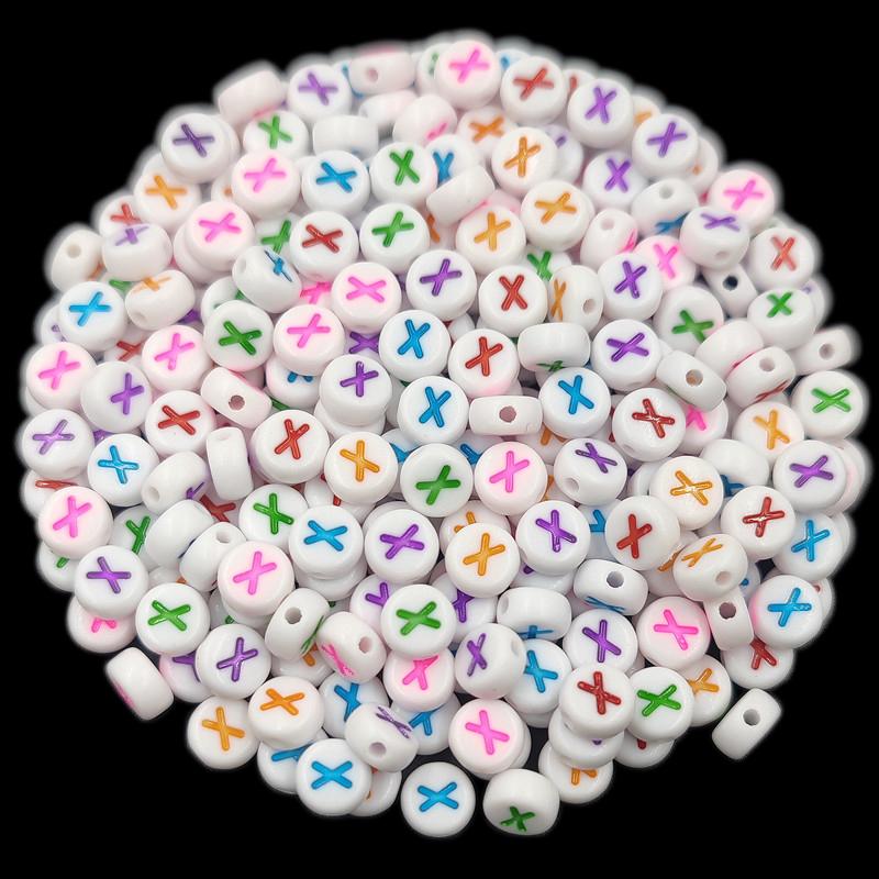 Товары для домашней вечеринки, 50 шт., 7 мм, красочные буквы, оптовая продажа, свободные бусины, изготовление ювелирных изделий, ожерелье, браслет, сделай сам, для кулона