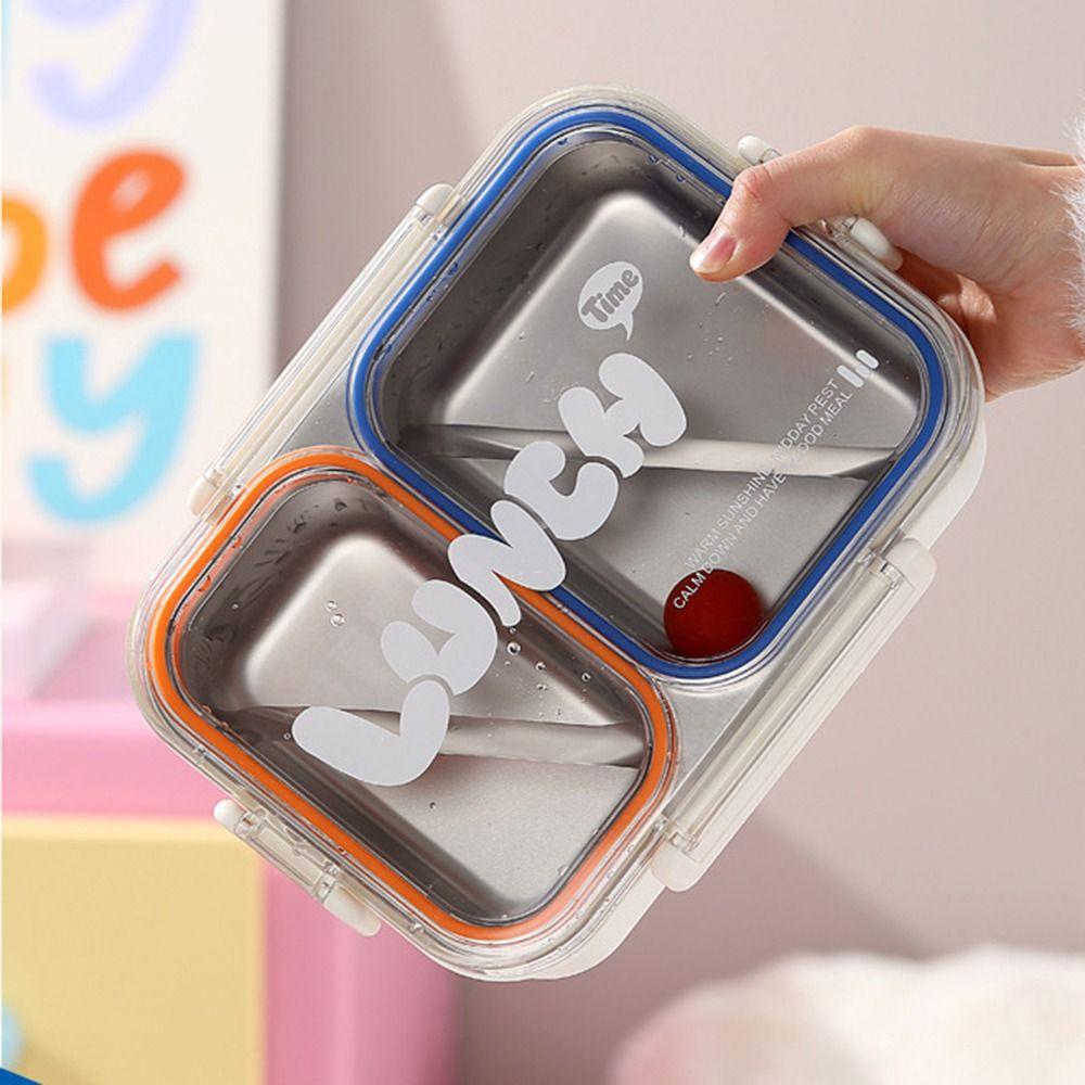 2/3 Compartments Portable Food Container Food Grade Divided Lunch Plate Outdoor Activities