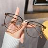 Square And Round Face, Large Frame, Anti-Blue Light Glasses, Myopia Can Be Matched With Degrees, Female Plain Face And White Eye Frame 1517