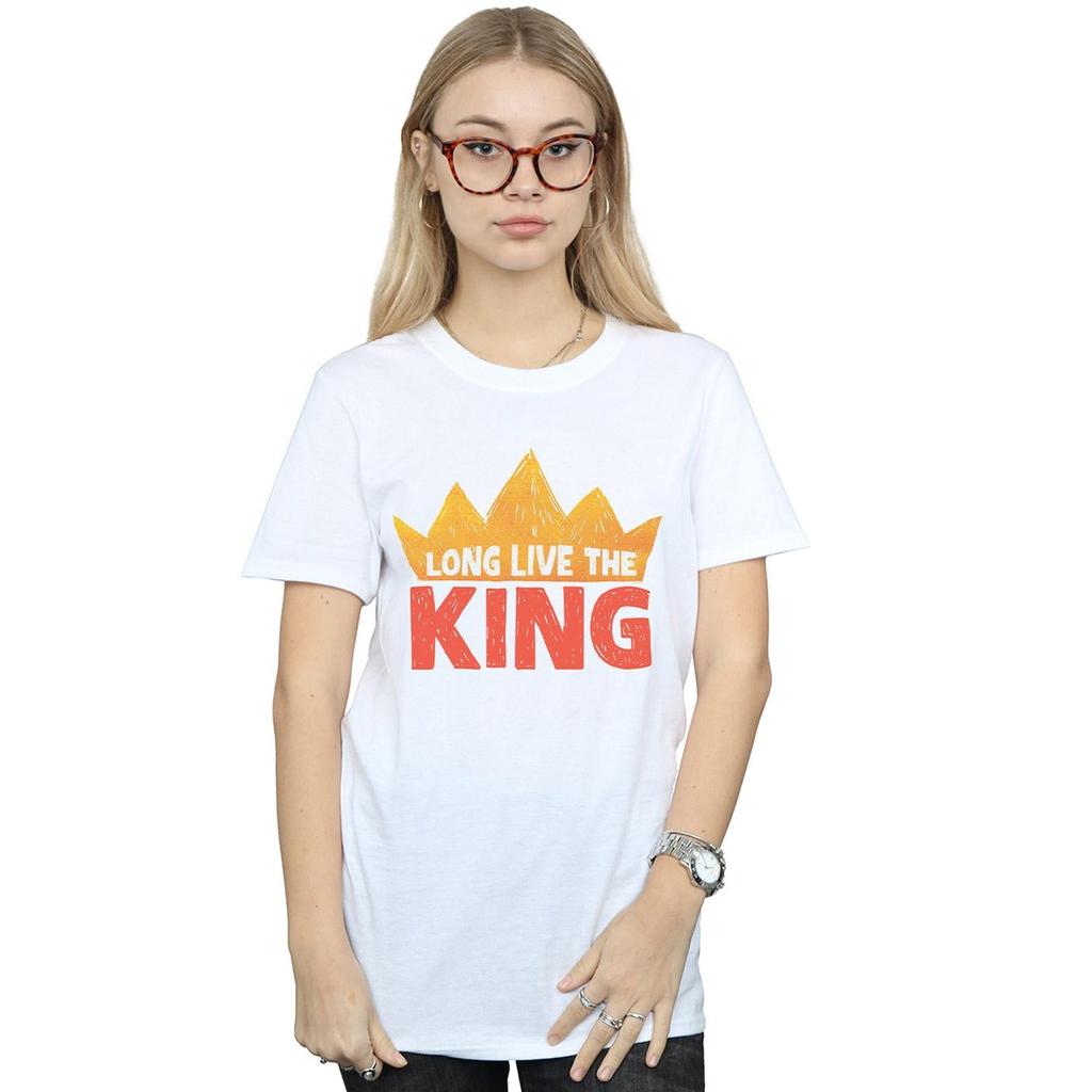 Disney Womens/Ladies The Lion King Movie Long Live The King Cotton Boyfriend T-Shirt