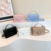 Women's Texture Simple Handbag Spring New Versatile Ins Crossbody Bag Temperament Solid Color Small Square Bag Women