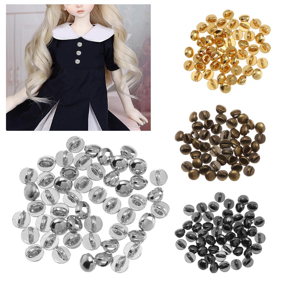 High Quality Mini DIY Doll Ultra-small Buckle Solid Round Buttons Belt Buckles 1/6 Dolls Clothing