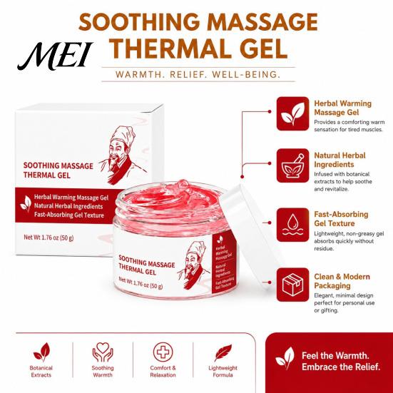 Soothing Massage Cream 1/2Pcs Body Thermal Gel, Natural Herbal Deep Tissue Cream, Firming & Smoothing Skin Moisturizer Nourishing Gel