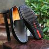 Italian Men Slippers Genuine Leather Loafers Moccasins Outdoor Non-Slip Black Casual Slides Summer Spring Fashion Shoes 2022