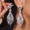 Высококачественные роскошные блестящие длинные серьги с кисточками из кристаллов, персонализированные преувеличенные серьги, свадебные серьги, женские серьги, 1 пара