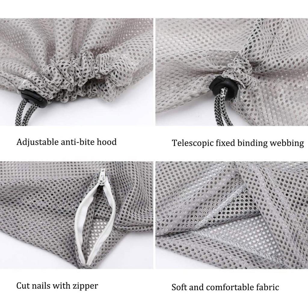 Pet Shower Net Bag Adjustable Multifunctional Breathable Anti-Bite Injection