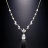 ZAKOL Engaged Bridal Wedding Leaves Shape Zircon Pendant Necklace For Women Luxury Temperament Charm Jewelry Gift Accessories