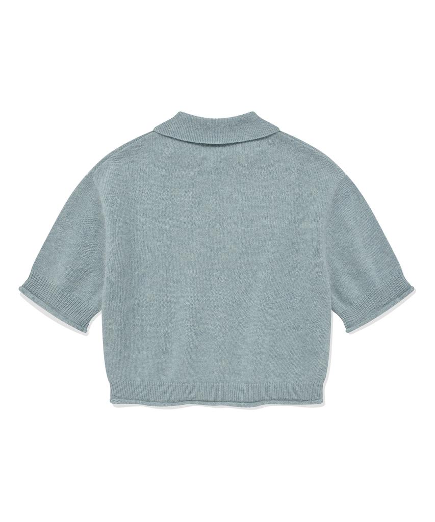 COVERNAT WOMAN Collar Angora Half Knit Sky Blue