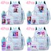 4Pcs/set Anime KPOP Printed Backpack with Handbag Pencil Case 750Ml Water Bottler for Teenager Student Boy Girl Large Capacity Bookbag Schoolbag