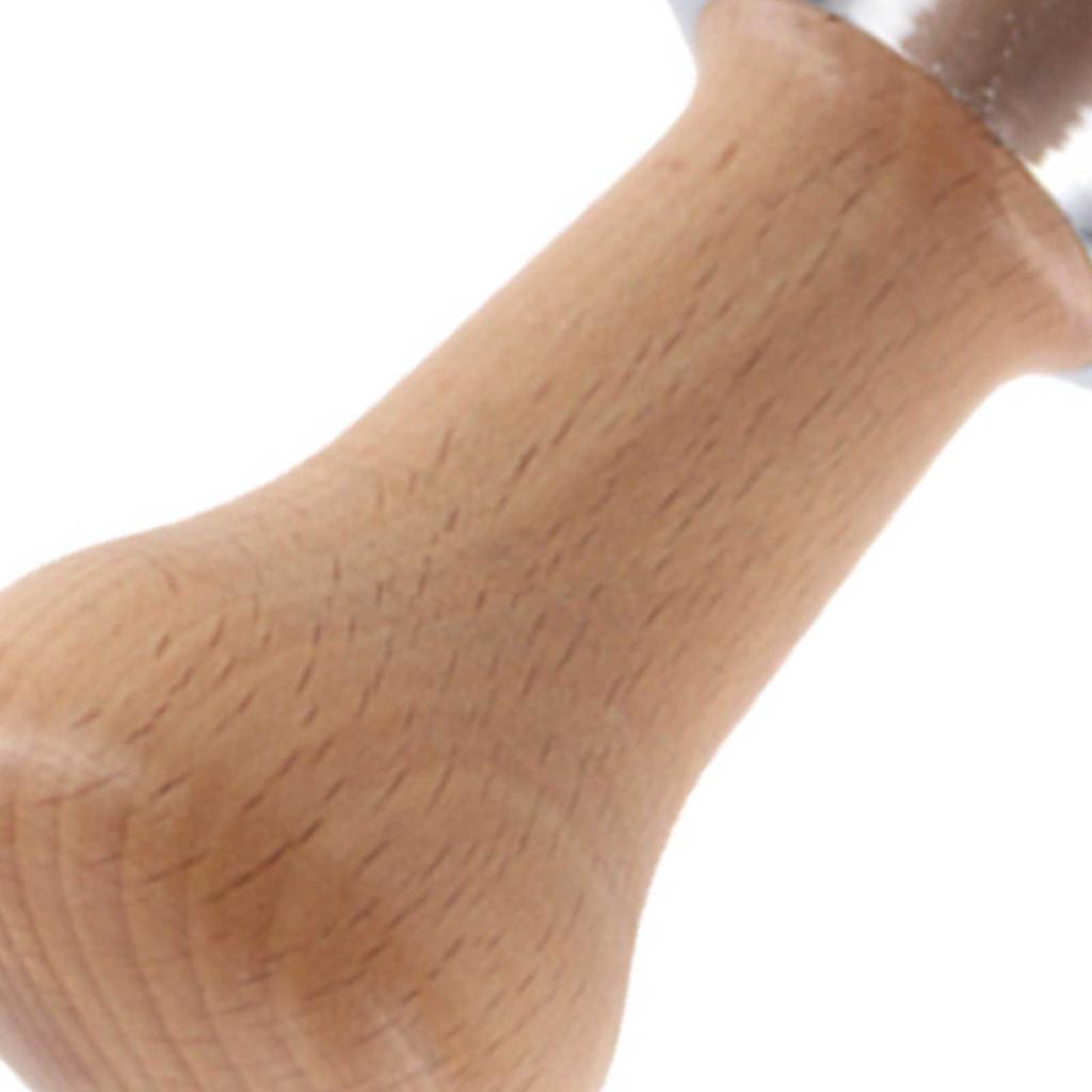 Coffee Tamper Ergonomic Beech Wood Coffee Powder Tamper Tool with Flat Base for Home Coffee Shop