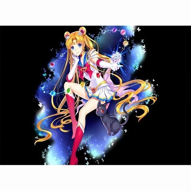 5D DIY Diamond Painting Sailor Moon Art Diamond Embroidery Rhinestones Decorations for Home