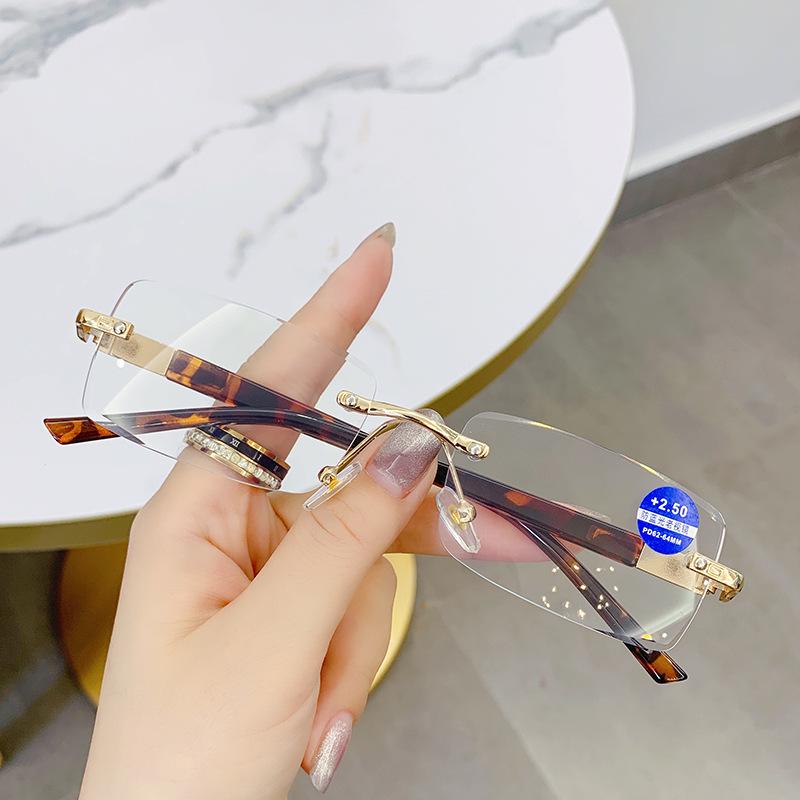 Frameless Retro Anti-Blue Light Reading Glasses for Elderly - Metal Single Vision Fashion Bestseller