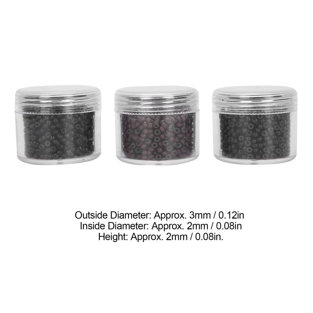 3 бутылки 3,0 мм силиконовые микро-звенья кольца бусины маленький удобный инструмент для наращивания волос (1#/3#/5#)