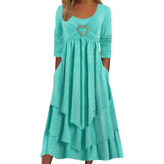 Женское платье с карманами, рабочая одежда, красивая женская весенняя одежда с многослойным подолом, элегантное платье-пуловер, повседневная одежда