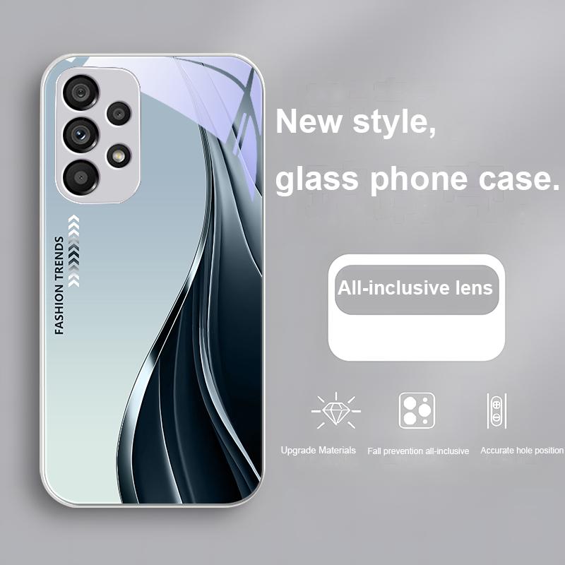 Модные тренды Зеленый Для Samsung Galaxy S24 Plus S20 21 FE S23 Ultra S8 9 A70 72 73 50 51 52 53 Закаленное стекло Чехол для телефона