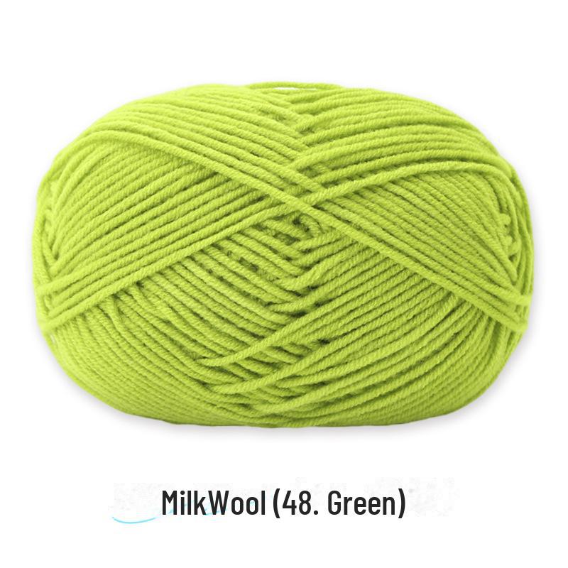 4-Strand Combed Milk Cotton Yarn Ball for DIY Crochet: Doll Making & Baby Sweater/Scarf Kit