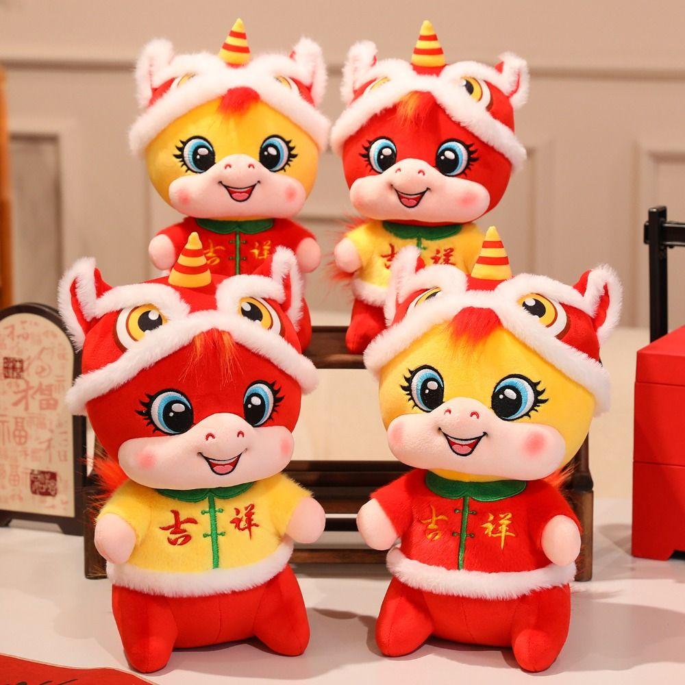 Chinese Style New Year Mascot Cute Lucky Pony Toy Traditional Horse Stuffed Doll Home Decor