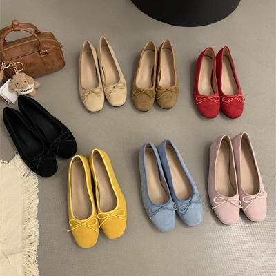 Женские туфли на скрытой платформе, новые туфли Мэри Джейн на низком каблуке, замшевые красные туфли на мягкой подошве для бабушек