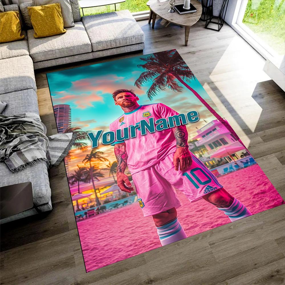 Messi Customizable Name Carpet Design for Dining Room Dormitory Hallway Decorate room Antislip Carpet Office home decor Best for Christmas