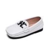Boys Loafers Children Casual Sneakers Slip-on Flats for Toddlers Boy Kids Leather Shoes Metal Chains Moccasin Formal Casual Soft