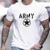 Army Star Distressed Print T-Shirt,Lightweight T-Shirt Breathable Cool, Comfortable Wear