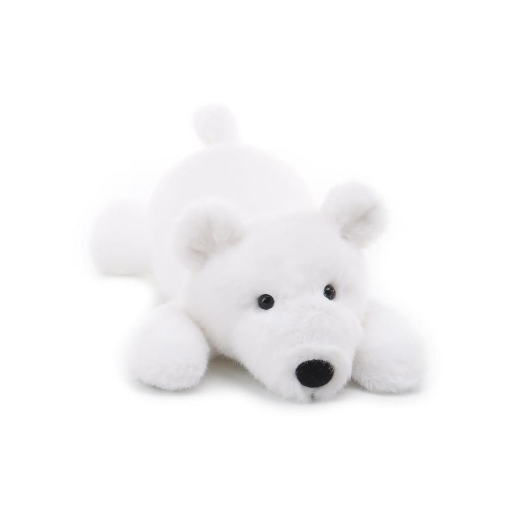 Apricot Lamb Sleeping Polar Bear Plush Toy for Kids, Soft and Cute, Fluffy Sleeping Polar Bear for Girls and Boys, 25cm