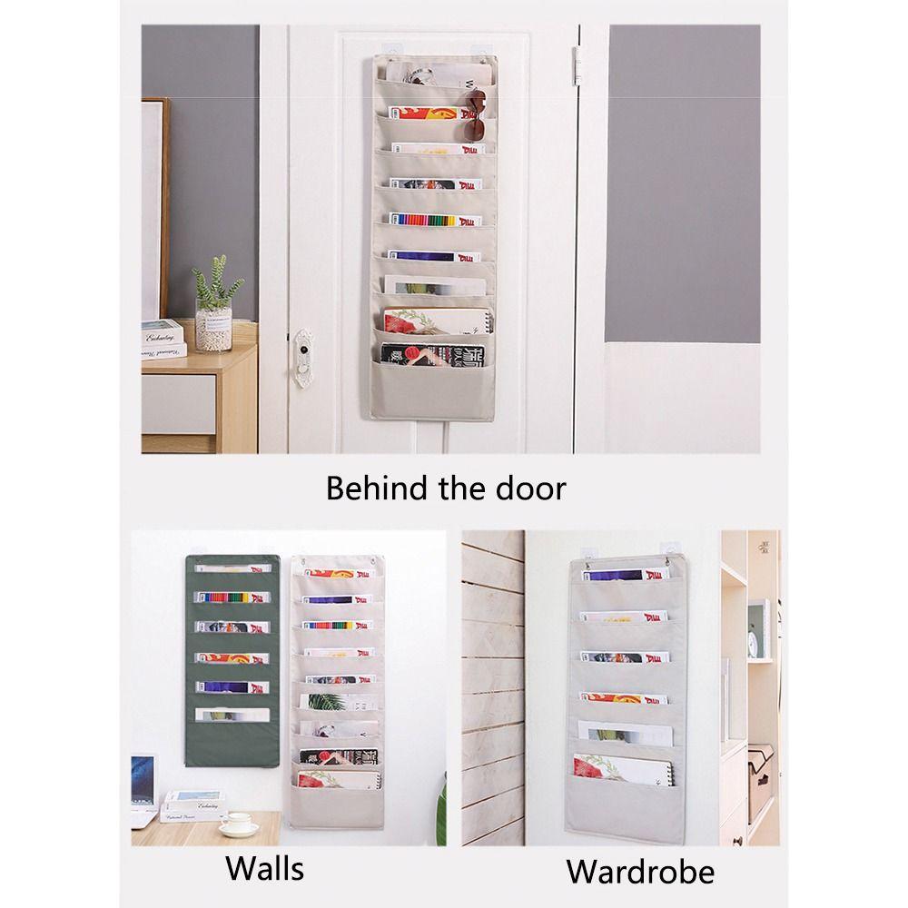 Multi-Layer Wall Hanging Storage Bags 3/6/9 Pockets Hanging File Folder  Mobile Phone