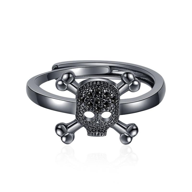 Новое ожерелье с бриллиантовым черепом для женщин в стиле ретро-панк на Хэллоуин, комплект колец и серег, аксессуары