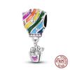 Newest Charm Bead Air Balloon Colorful Copper Love Family Dangle Fit Necklace Bracelet Diy Jewelry