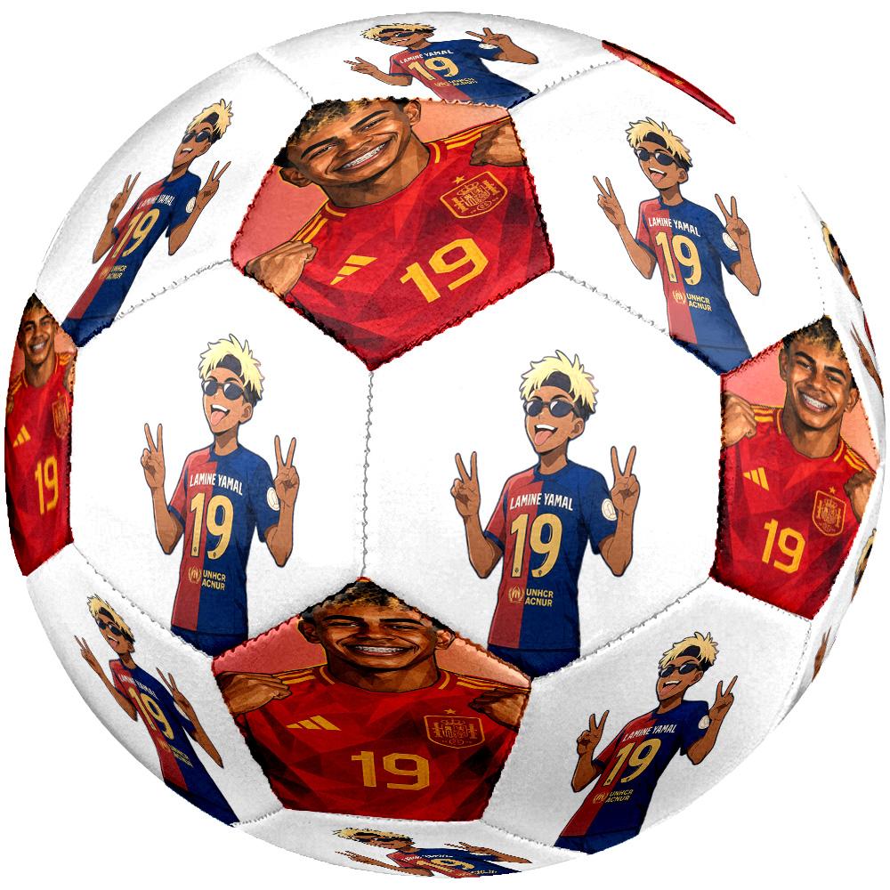 Lamine Yamal's Spain's Soccer Star Celebration Soccer Ball Size 5 Football Machine Sewn Indoor/Outdoor Training and Matches