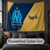 Custom Name Text Tapestry,Olympique Marseille FC Decorative Wall Hanging, Background Tapestry For Home Bedroom