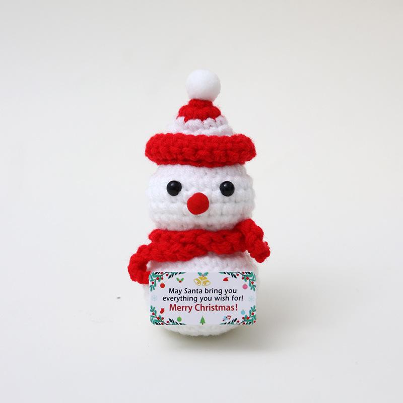 Christmas Knitted Xmas Tree Doll Positive Energy Snowman Doll Desktop Decorative Ornament Festival Gifts Party Decorative Props