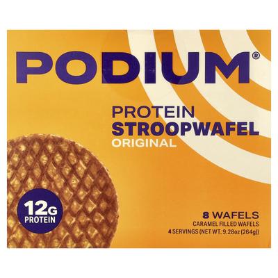 Podium Nutrition, Протеиновые стропвафли, Оригинальные, 8 вафель, 9,28 унции (264 г)