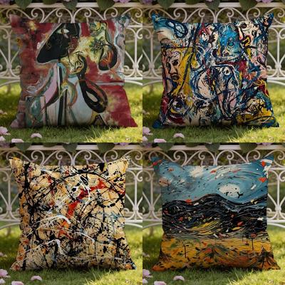 Чехол для подушки J-Jackson P-Pollock Art Двусторонний чехол для подушки для дома и автомобиля: Двусторонняя конструкция для максимального комфорта