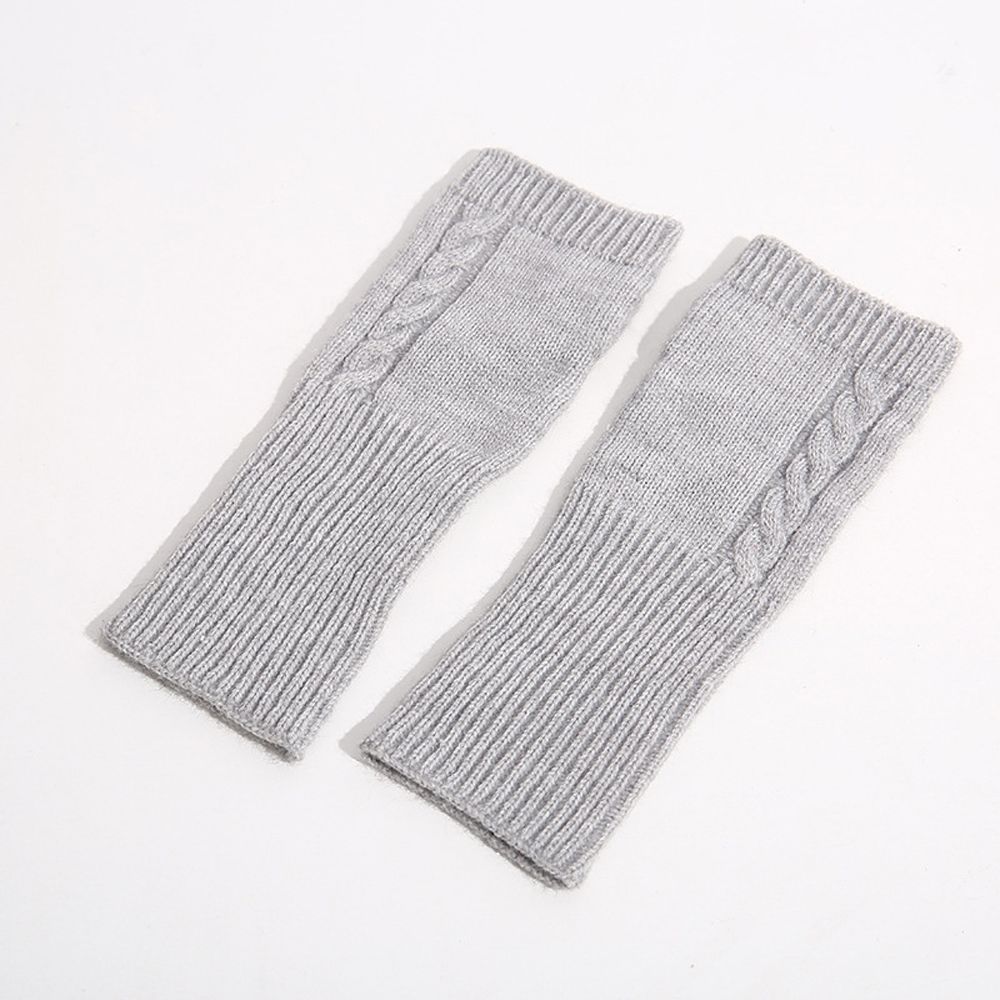 Winter Wrist Arm Faux Wool Women Arm Warmers Hand Mitten Fingerless Gloves Korean Knitted Gloves