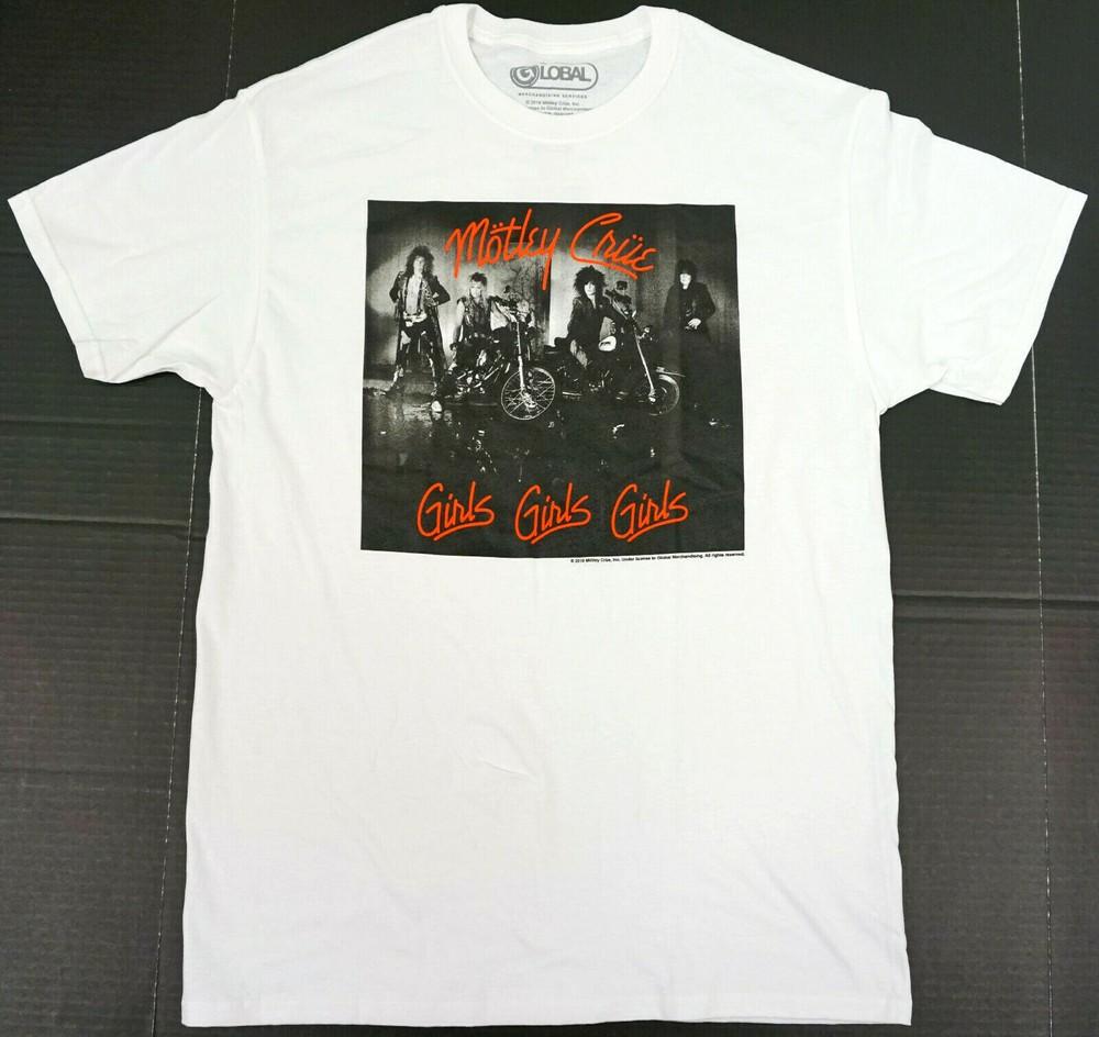 MOTLEY CRUE T-shirt GLOBAL Licensed Girls Girls Girls Men's Tee LARGE White New Unisex T-Shirt