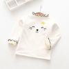 Girls Plus Fleece Sweater Bottoming Shirt Autumn and Winter Round Neck Cute All-match Warm Shirt