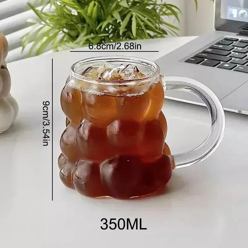 Ins Style Transparent Glass Cup Irregular Heat Resistant Coffee Mug Summer Drinks Milk Juice Water Cup Cocktail Beer Glass Cups