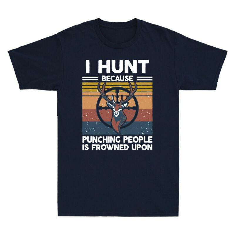 Is Upon People Punching Deer Vintage TShirt Frowned Because Unisex I Hunt Hunting