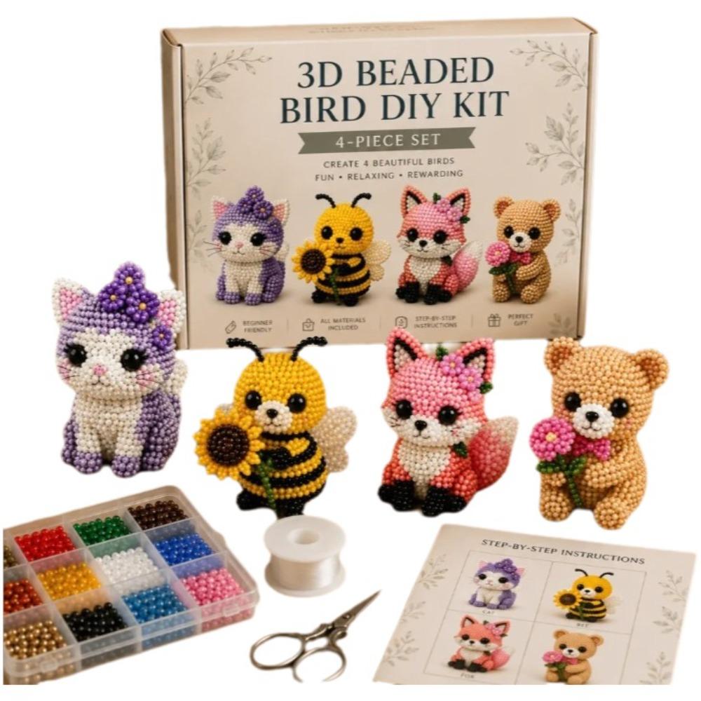 Beginner Friendly 3D Beaded Animal DIY Kit Animal Shape Handmade Craft Kit Home Decoration