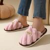 Comfort Short Plush Indoor Slippers Women 2025 Winter Soft Sole Non Slip Bedroom Couple Slippers Warm Faux Fur Cotton Slides
