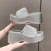 Fashion 2025 Summer Hollow Out Mesh Wedge Sandals Women Peep Toe Chunky Platform Slippers Woman Non Slip Thick Bottom Outdoor Slides