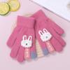 New Outdoor Cold-proof Knitted Warm Children's Gloves Cute Thickened Plush Bunny Finger Gloves