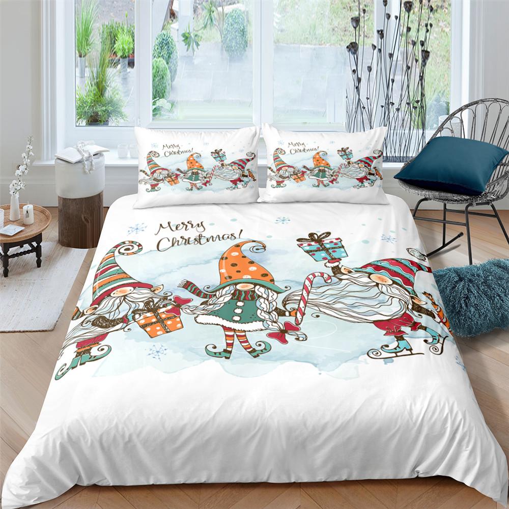 С Рождеством Постельное белье Комплект Кинг Квин Фулл Твин Размер Детский Мультяшный Пододеяльник Снежный Чехол для Одеяла 2/3шт Полиэстер Чехол для Одеяла
