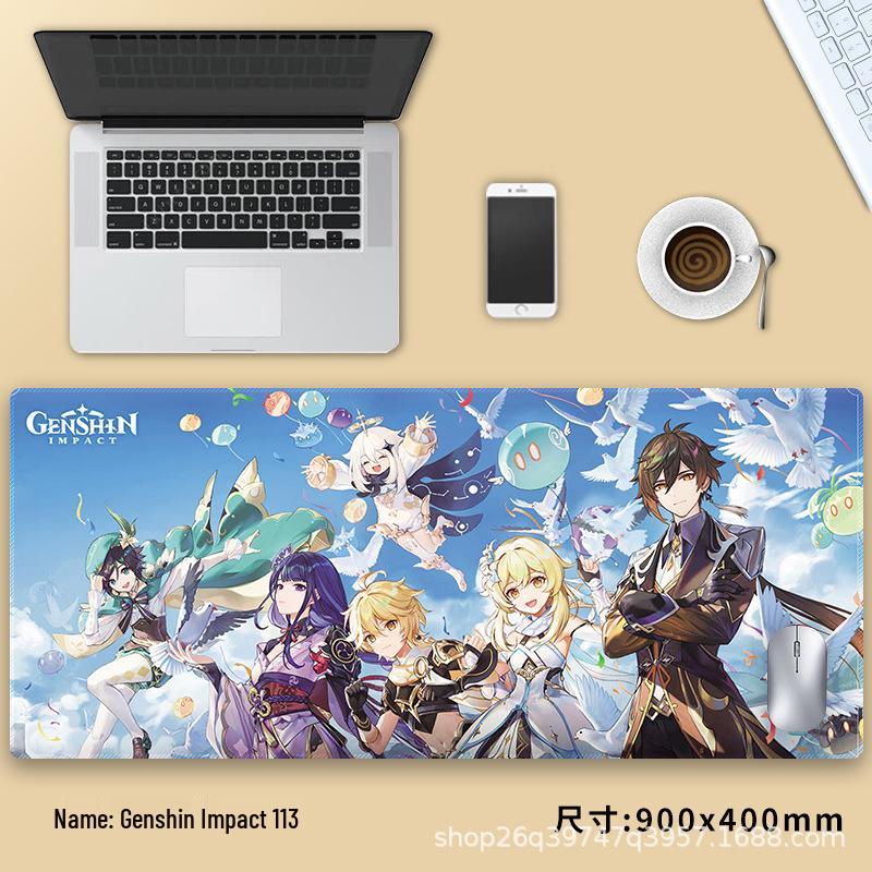 Очень большой коврик для мыши Genshin Impact Венти - Утолщенный аниме коврик для клавиатуры