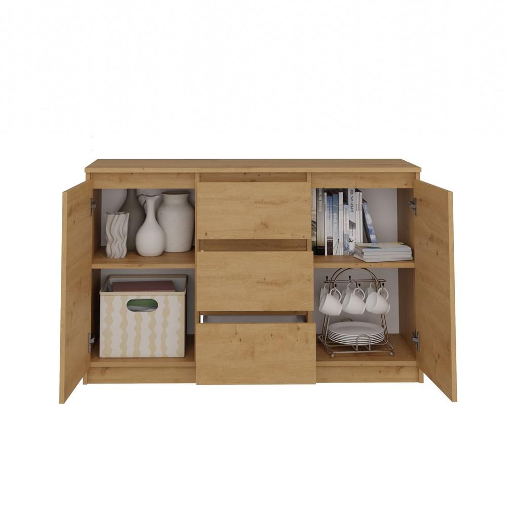 Chest Of Drawers 2D3S 120Cm Artisan Oak Doors Living Room