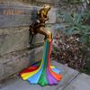 Faucet Ornament Resin Frog Figurine Creative Animal Rainbow Faucet Statue for Garden Home