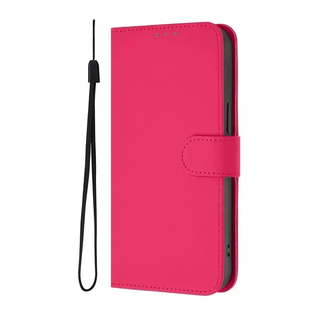 Solid Color Wallet Case for Tecno Pova 6 5 Neo 3 Spark 10 9 Pro 10C 9T 8C Shockproof Kickstand Card Slot Strap Phone Cover
