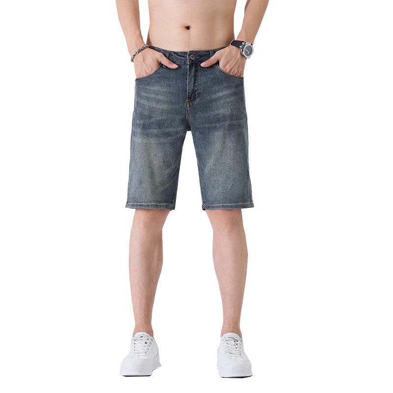Summer Thin Denim Shorts Men's Loose Five-point Pants 5-point Casual Stretch Medium Pants