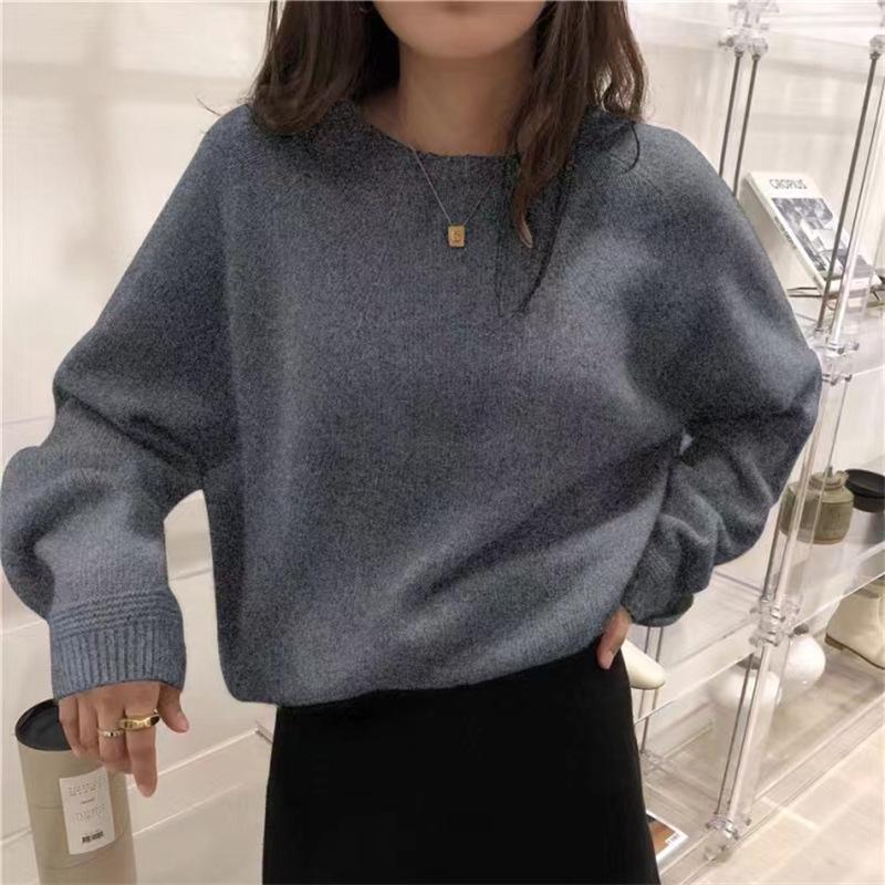 2026 Autumn Winter Slimming Knit Soft Round Neck Loose Pullover Sweater